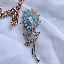 Mahi Women Stone Studded Sunflower Shaped Brooch-picture-28