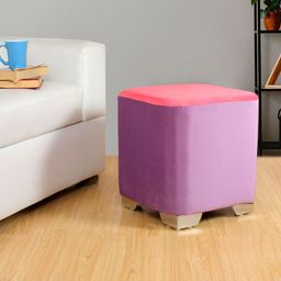 Shadowkart Purple & Pink Wooden Pouffes Sitting Mudda Square Ottoman-picture-26