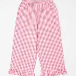 BLANC9 Girls Pink & White Checked Top with Pyjamas image 3