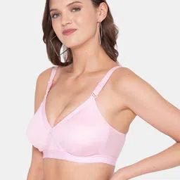 Souminie Pack of 3 Pink Solid Plus Size Cotton Minimizer Bras image 5