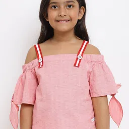TALES & STORIES Pink Print Off-Shoulder Top-picture-43