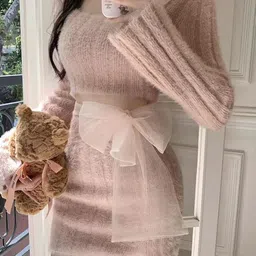 StyleCast Pink Girls Self Design Fitted Top image 1