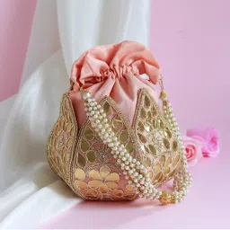 THE TAN CLAN Mrig GotaPatti Handwork Mini Lotus Potli-image-69