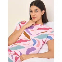Sweet Dreams Pink Printed Regular Fit T-shirt and Pyjama image 5