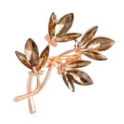 Mahi Elegant Floral Stone Studded Brooch Lapel Pin image 2