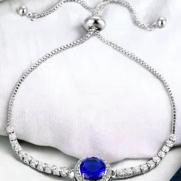 Jewels Galaxy Cubic Zirconia Silver-Plated Wraparound Bracelet image 3