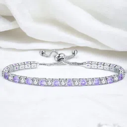 Designs & You Women Silver-Plated Cubic Zirconia Wraparound Bracelet image 3