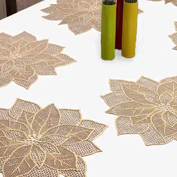 TIED RIBBONS 6Pcs Textured Floral Table Placemats image 1