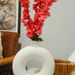 Homesake Red & Green 2 Pieces UV-Resistant Faux Blossom Flower image 1