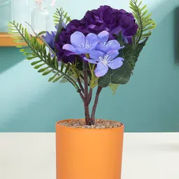 Kuber Industries Purple & Green Artificial Flower Plant With Pot-picture-45