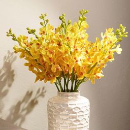 Pure Home and Living Yellow & Green Orchid Artificial Flower-picture-43