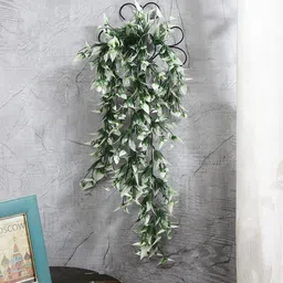 FOLIYAJ Green Artificial White Vine with Metal Wall Stand-picture-9