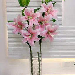ARTSY Peach-Coloured Lily Artificial Flower-picture-39