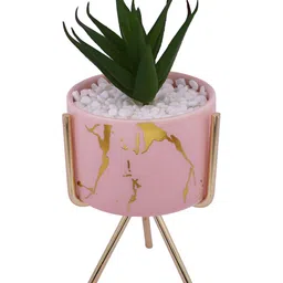 TAYHAA Green Aloe Vera Artificial Plant With Pot image 4