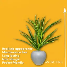 ARTSY Yellow & Green Spider Artificial Plant With Pot image 2