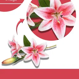 Art Street Pink Non-Hanging Artificial Lily Flowers image 2