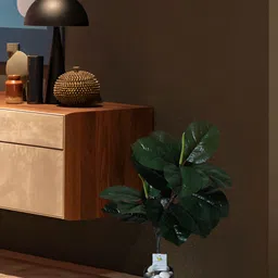 Blooming Floret Green Wax Artificial Plant With Pot image 4