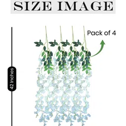 Art Street White 4 Pieces Wisteria Vine Hanging Flower Without Pot image 2