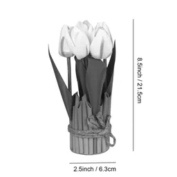 TIED RIBBONS Green & White Artificial Flowers and Plants image 3