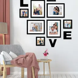 RANDOM Set of 8 Individual photo frames with LOVE Plaque image 1
