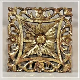 VAS collection home Gold Toned Textured Hanging Wall Decor image 1