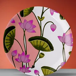 nestroots Green & White Pichwai Printed Wall Plate-image-75