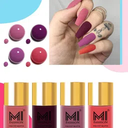 MI FASHION Set of 4 Velvet Matte Nail Polish 9.9 ml Each - Shade 35, 37, 39, 41-image-14