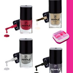 PERPAA Set Of 4 Trendy High-Shine Long-Lasting Non-Toxic Nail Polishes - 5ml Each-picture-3