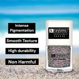 krayons Set Of 3 Glitter Quick-Dry Long-Lasting Nail Paint - 5ml each image 4