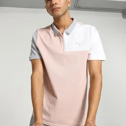 Puma Stylized Colourblocked Polo Collar Cotton Slim-Fit T-Shirt-picture-23