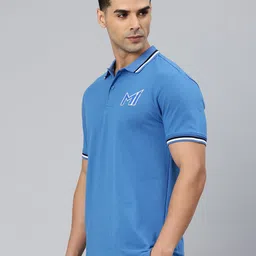 Mumbai Indians Men Essential Fan Polo Collar Pure Cotton T-shirt image 3