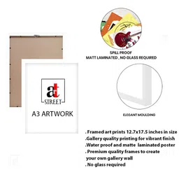 Art Street White & Violet 2 Pieces Paper Floral and Botanical Paintings Wall Art image 2