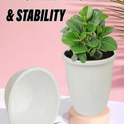 Kuber Industries Blue & White 4 Pieces Textured Planters Pots image 2