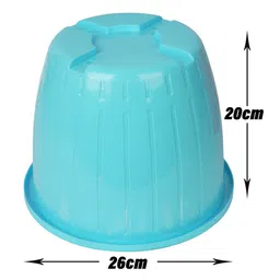 Kuber Industries Blue & White 4 Pieces Textured Planters Pots image 5