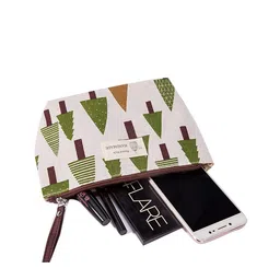 HOUSE OF QUIRK Green Printed Multi-utility Travel Pouch image 4