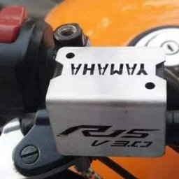 TRP TRADERS® Brushed Stainless Steel Front Disc Brake Master Cylinder Guard for YAMAHAA R15 V3 (Silver) image 3