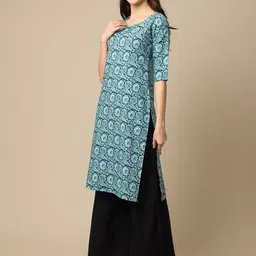 7threads KALINI Women Pack Of 2 Printed Summer Sheers Crepe Kurta image 3