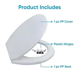 seburry SeBURRY® Polypropylene Western Toilet Seats For Bathroom/Toilet Seat/Commode Seat Cover - Oval Shape(Glossy White) image 4