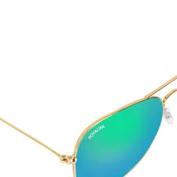 ROYALTAIL Aviator Gold Toned Frame & Green Aqua UV Protected Lens Premium Sunglasses image 3