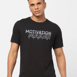 NYAMBA By Decathlon Men Black Typography Short Sleeves Round Neck T-shirt-picture-34
