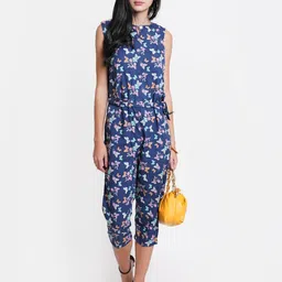 Purple State Women Blue & Orange Printed Capri Jumpsuit-image-96