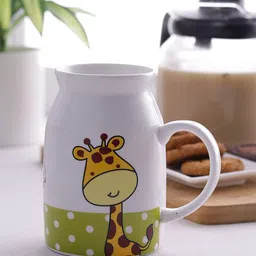 CLAY CRAFT Set Of 2 White & Yellow Printed Ceramic Mugs 320 ml-picture-20