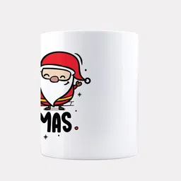 Oye Happy White & Black Merry Christmas Printed Ceramic Glossy Mugs image 3
