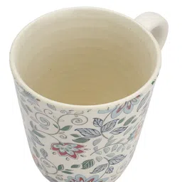 MIAH Decor White & Green Set Of 4 Handcrafted Printed Stoneware Matte Mugs image 5