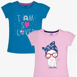 x2o Girls Pack Of 2 Printed Cotton T-Shirts-image-18
