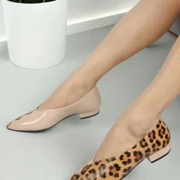 Denill Printed Pointed Toe Comfortable Block Heeled Pumps-picture-35