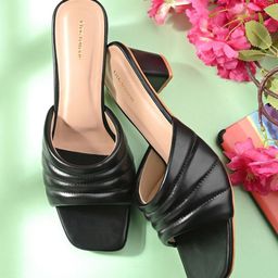 CLOG LONDON Textured Square Toe Block Heels-picture-11