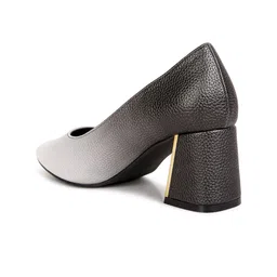 London Rag Textured Pointed Toe Block Heel Pumps image 2
