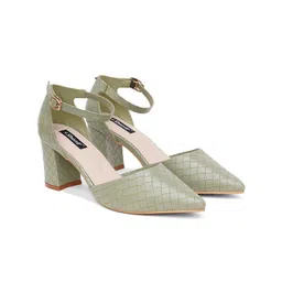 Sherrif Shoes Textured Block Pumps Heels image 3