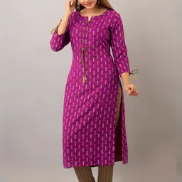 ftDiva Ethnic Motifs Printed Straight Kurta image 1